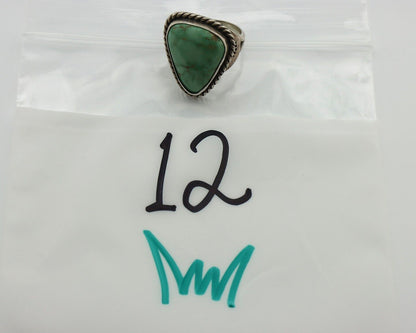 Navajo Ring 925 Silver Damelle Turquoise Native Artist Signed C.80's