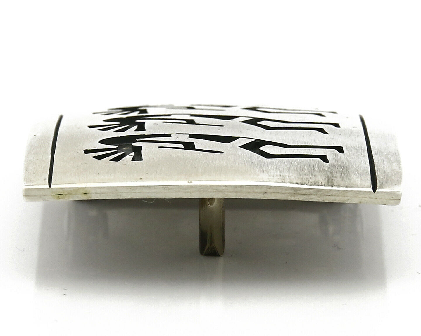 Women's Hopi Belt Buckle .925 Silver Signed Gene Pooyouma Kokopelli C.80's