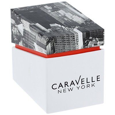 New Caravelle New York Ladies Day Date Crystal Watch # 43N102 MSRP $125 Resin