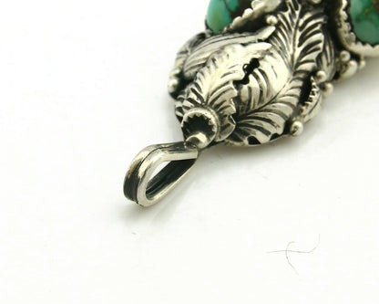 Navajo Pendant .925 Silver Royston Turquoise Signed Tom Willeto C.80's