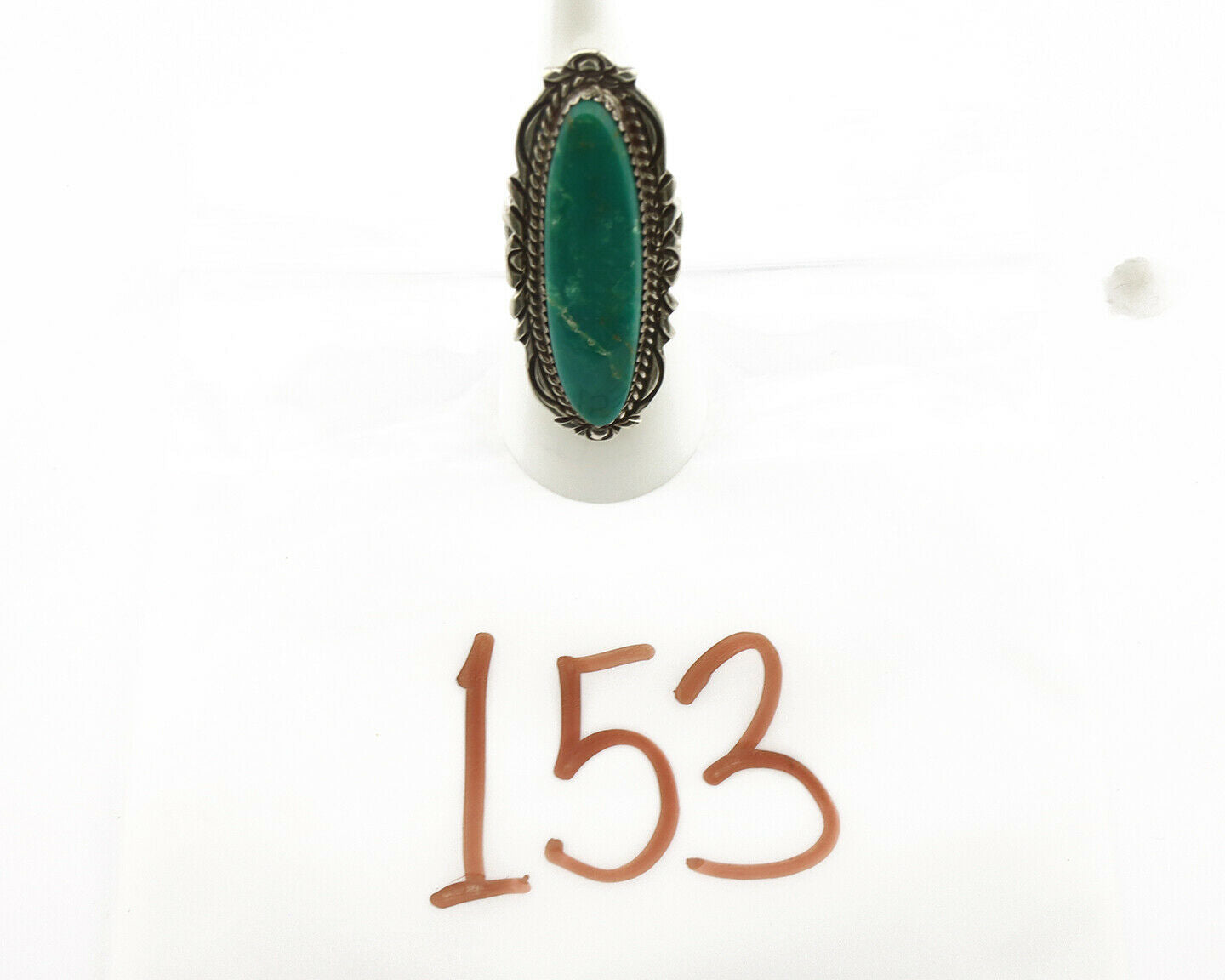 Navajo Ring .925 Silver Green Turquoise Signed Billy Eagle C.80's