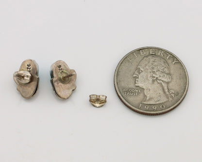 Navajo Earrings 925 Silver Natural Mined Turquoise Native American Artist C.80's