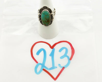 Navajo Ring .925 Silver Kingman Turquoise Artist Signed A C.1980's