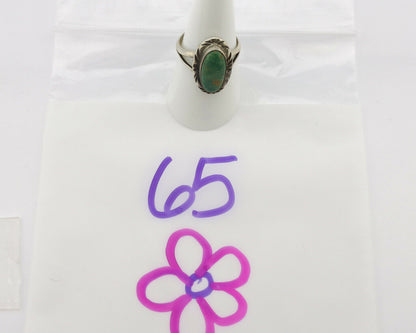 Navajo Ring .925 Silver Natural Mined Turquoise Native Artist Signed C.80's