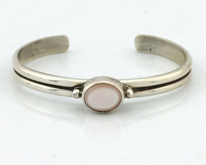 Navajo Bracelet .925 Silver White Sea Shell Native American Artist C.90's