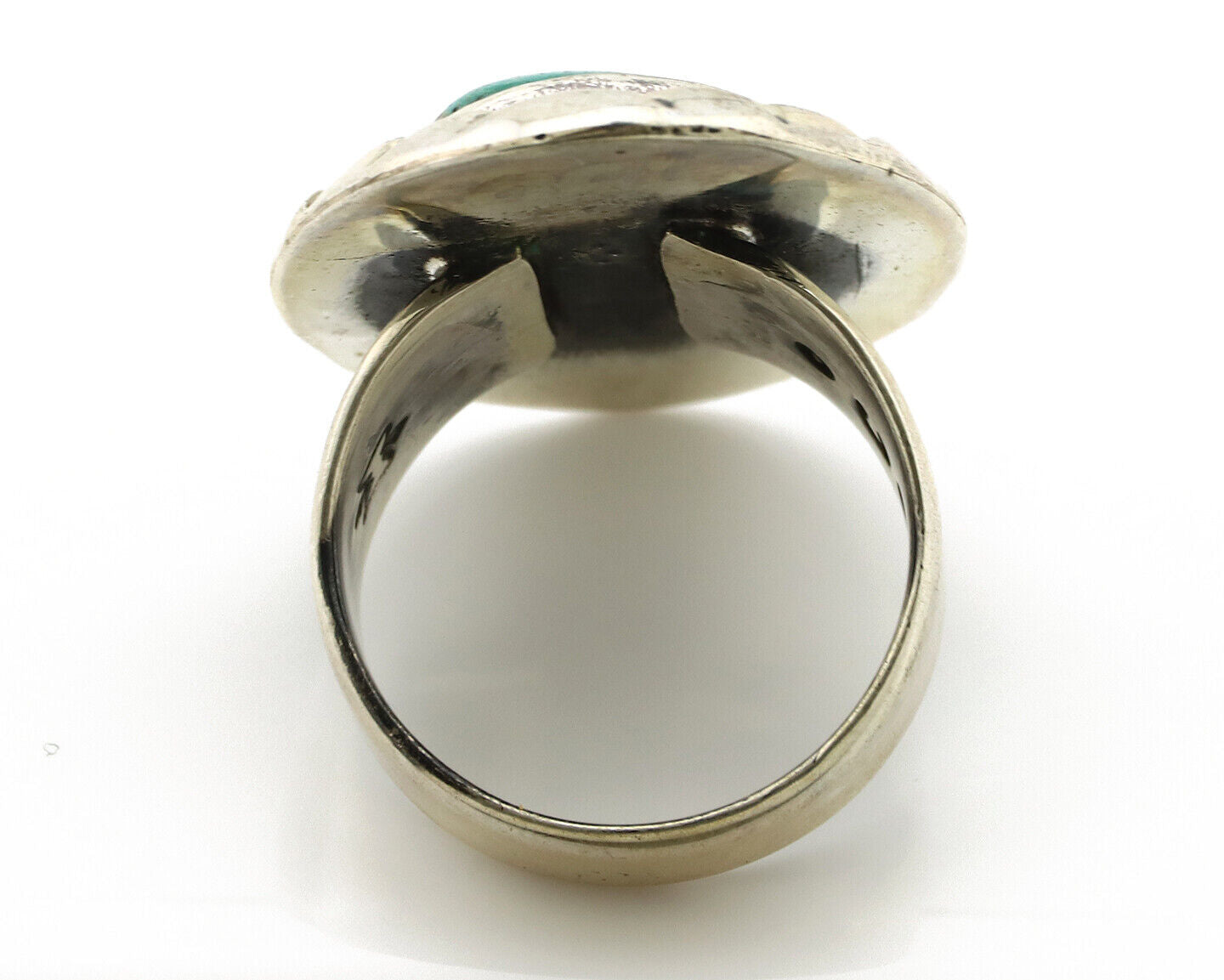 Navajo Ring 925 Silver Turquoise Mountain Artist Signed C Montoya C.80's