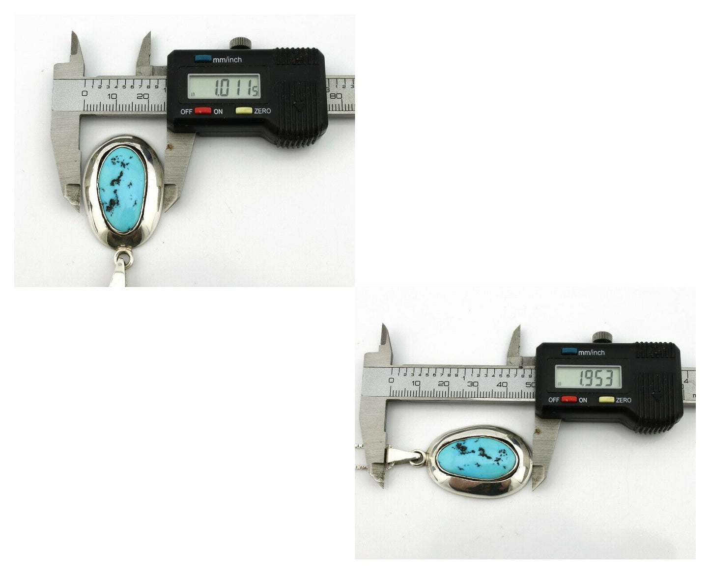 Navajo Necklace .925 Silver Sleeping Beauty Turquoise Signed C Montoya C.80's