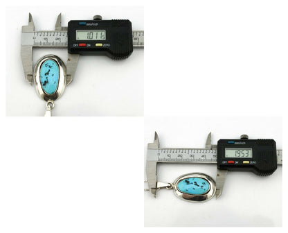 Navajo Necklace .925 Silver Sleeping Beauty Turquoise Signed C Montoya C.80's