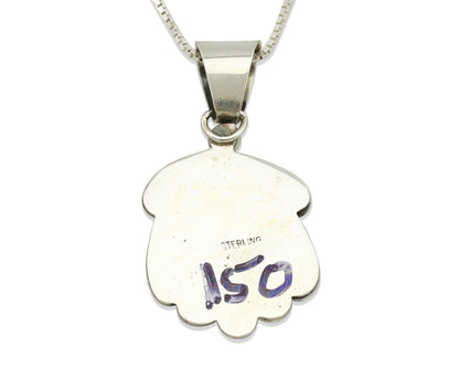 Navajo Necklace .925 Silver Manassas Turquoise Artist Signed Sunrise C.80's