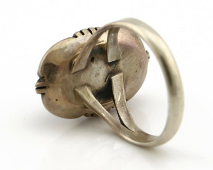 Navajo Ring .925 Silver Kingman Turquoise Handmade Native American Artist C.80's