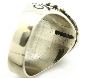 Navajo Ring .925 Silver Blue Green Southwest Turquoise Native Artist C.80's