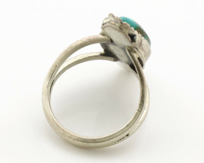 Navajo Ring .925 Silver Royston Turquoise Native American Artist C.1980's