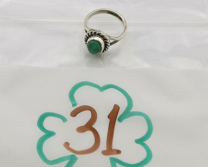 Navajo Ring .925 Silver Kingman Turquoise Artist Signed Gecko C.90's