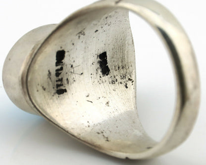Navajo Ring .925 Silver Blue Turquoise Artist Signed Apache Manufacturing C.80's