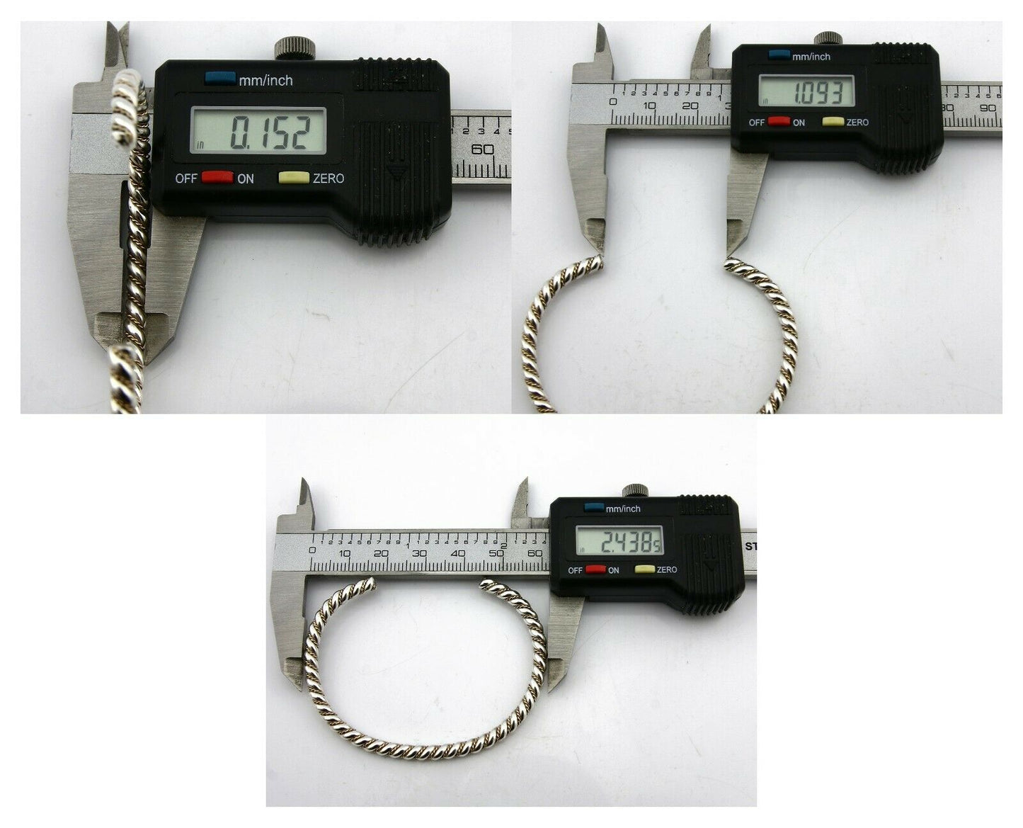 Navajo Bracelet .925 Silver Braided Twisted Artist Tahe C80's 4.0mm Wide