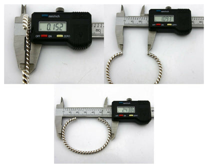 Navajo Bracelet .925 Silver Braided Twisted Artist Tahe C80's 4.0mm Wide