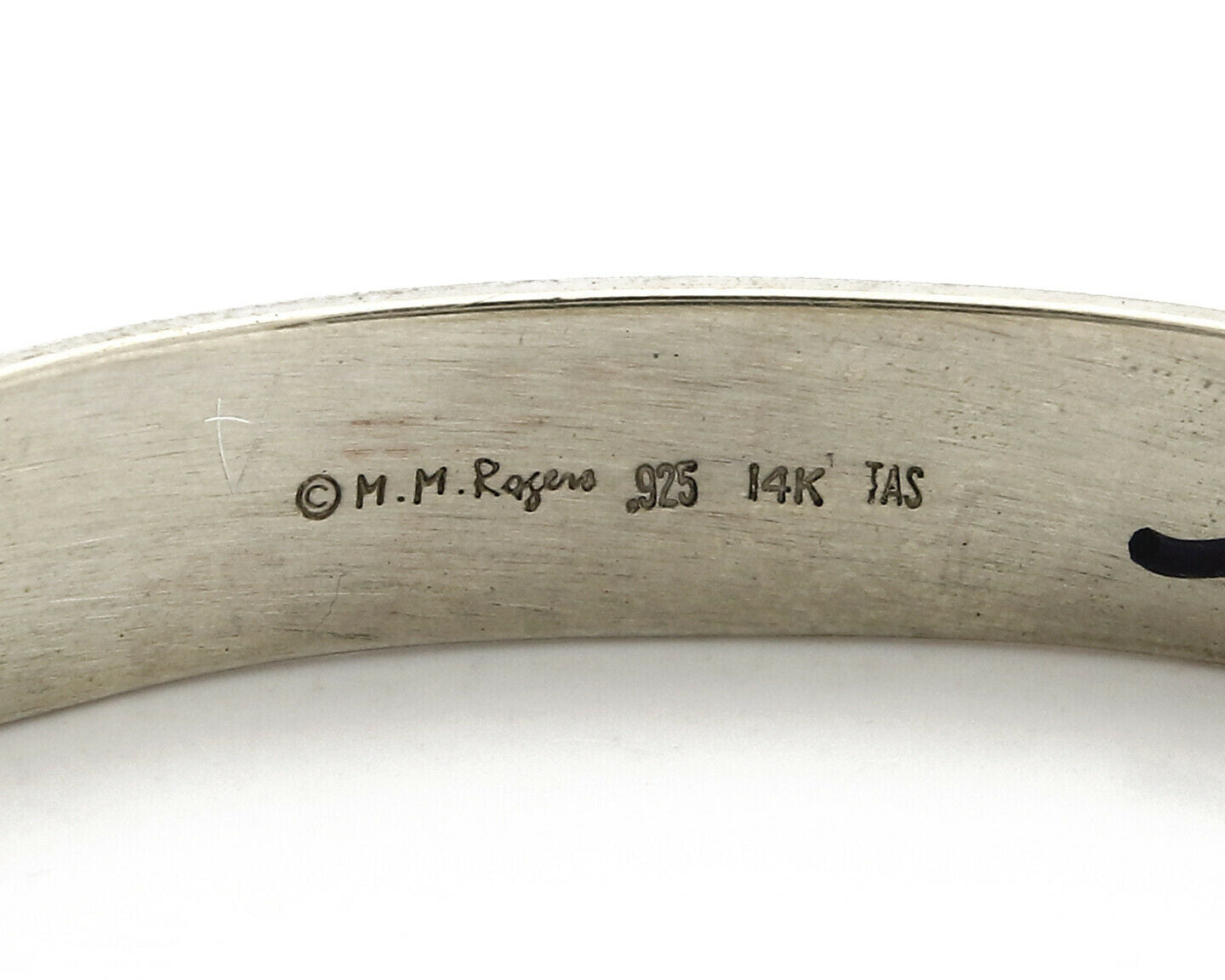 Navajo Bracelet .925 Silver & 14k Solid Gold MM Rogers and TAS Cuff C.80's