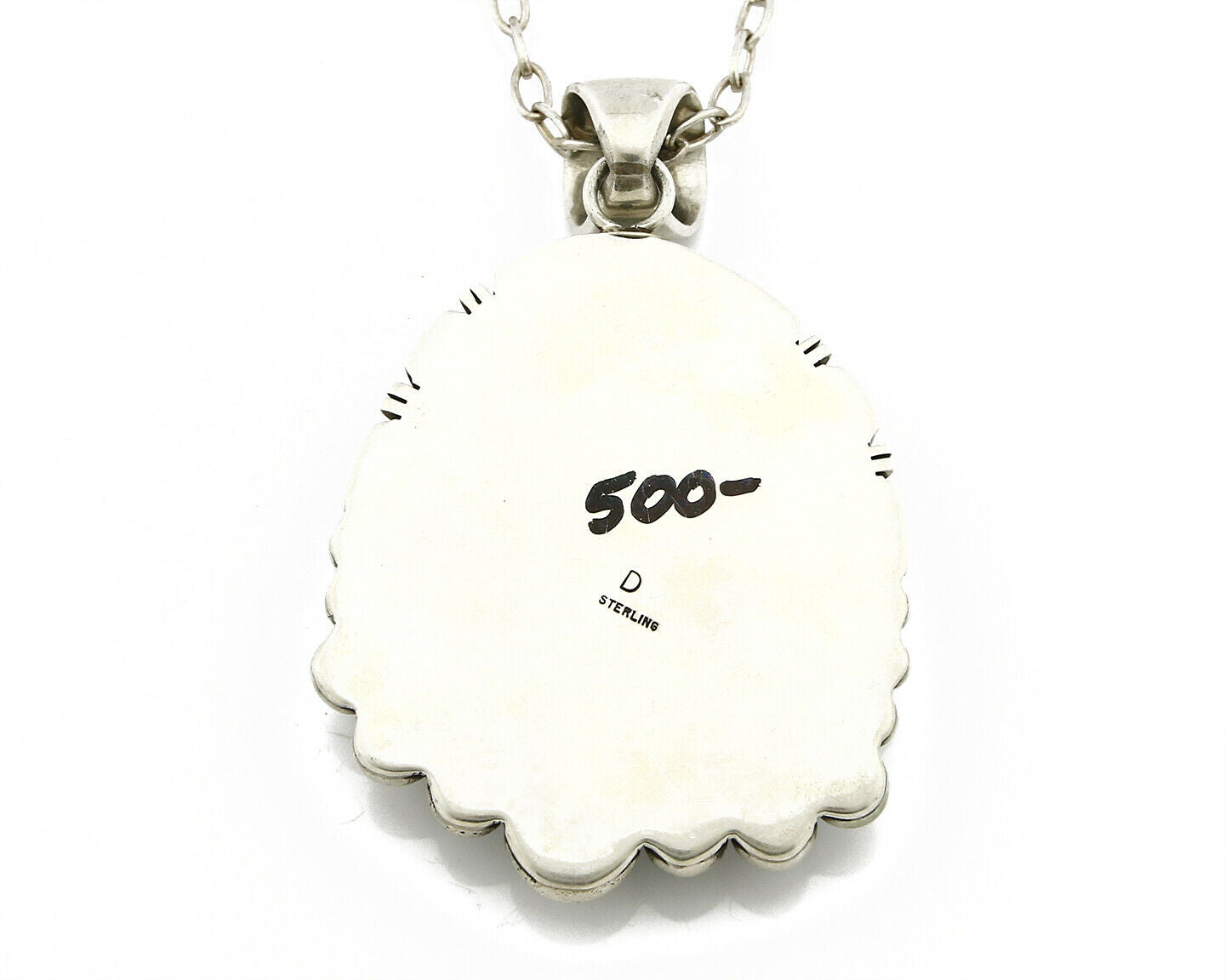 Old Pawn Navajo Signed "D" Natural Mined Blue Diamond Turquoise .925 Necklace