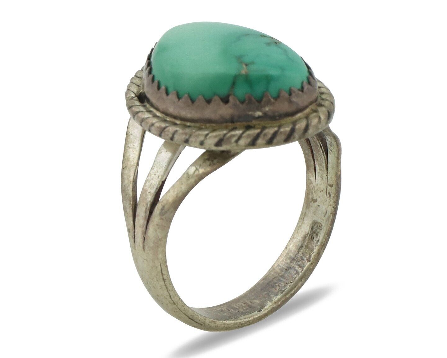 Navajo Ring .925 Silver Royston Turquoise Native American Artist C.80's
