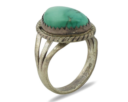 Navajo Ring .925 Silver Royston Turquoise Native American Artist C.80's