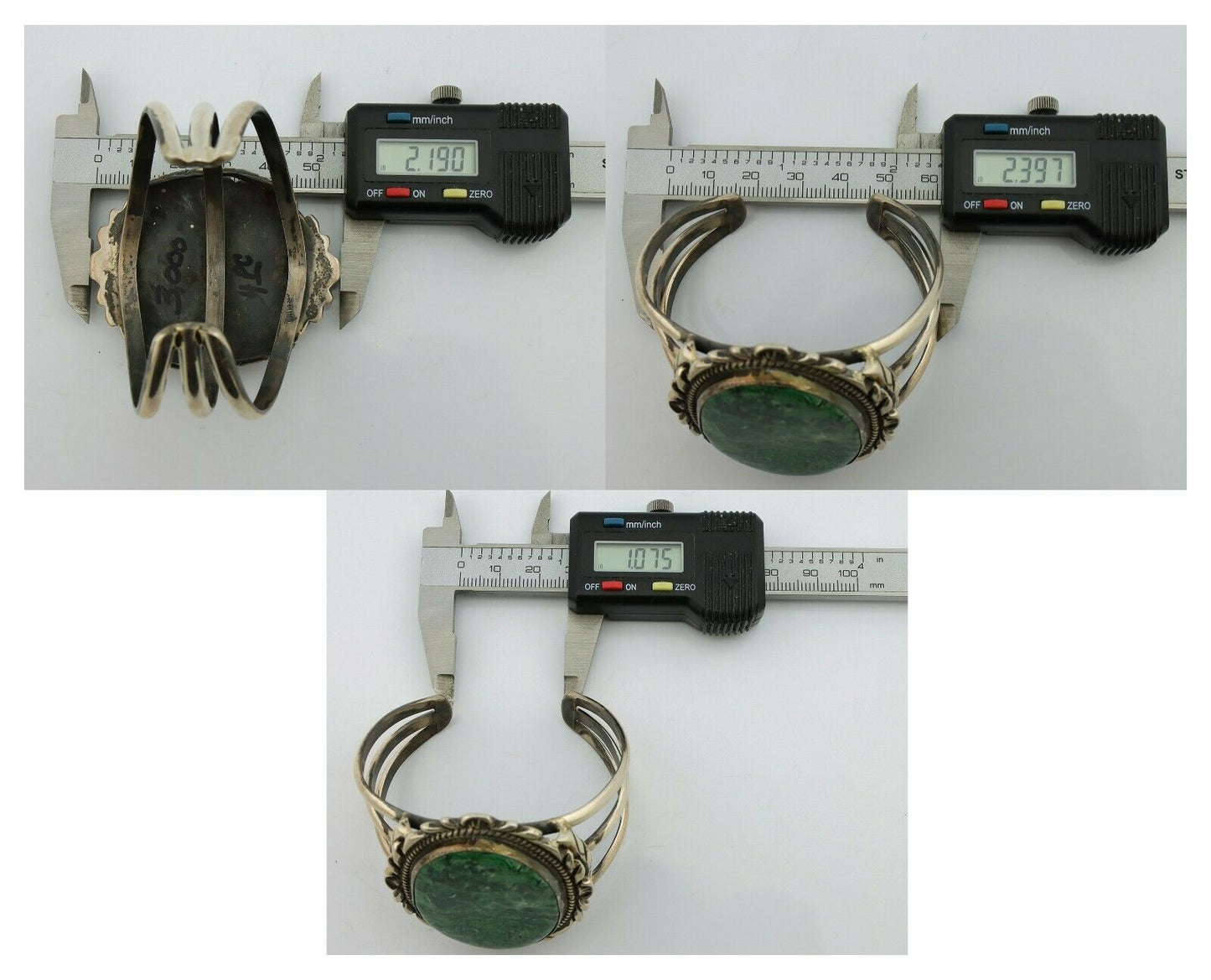 Navajo Bracelet 925 Silver Gem Grade Natural Azurite Native American Artist C80s