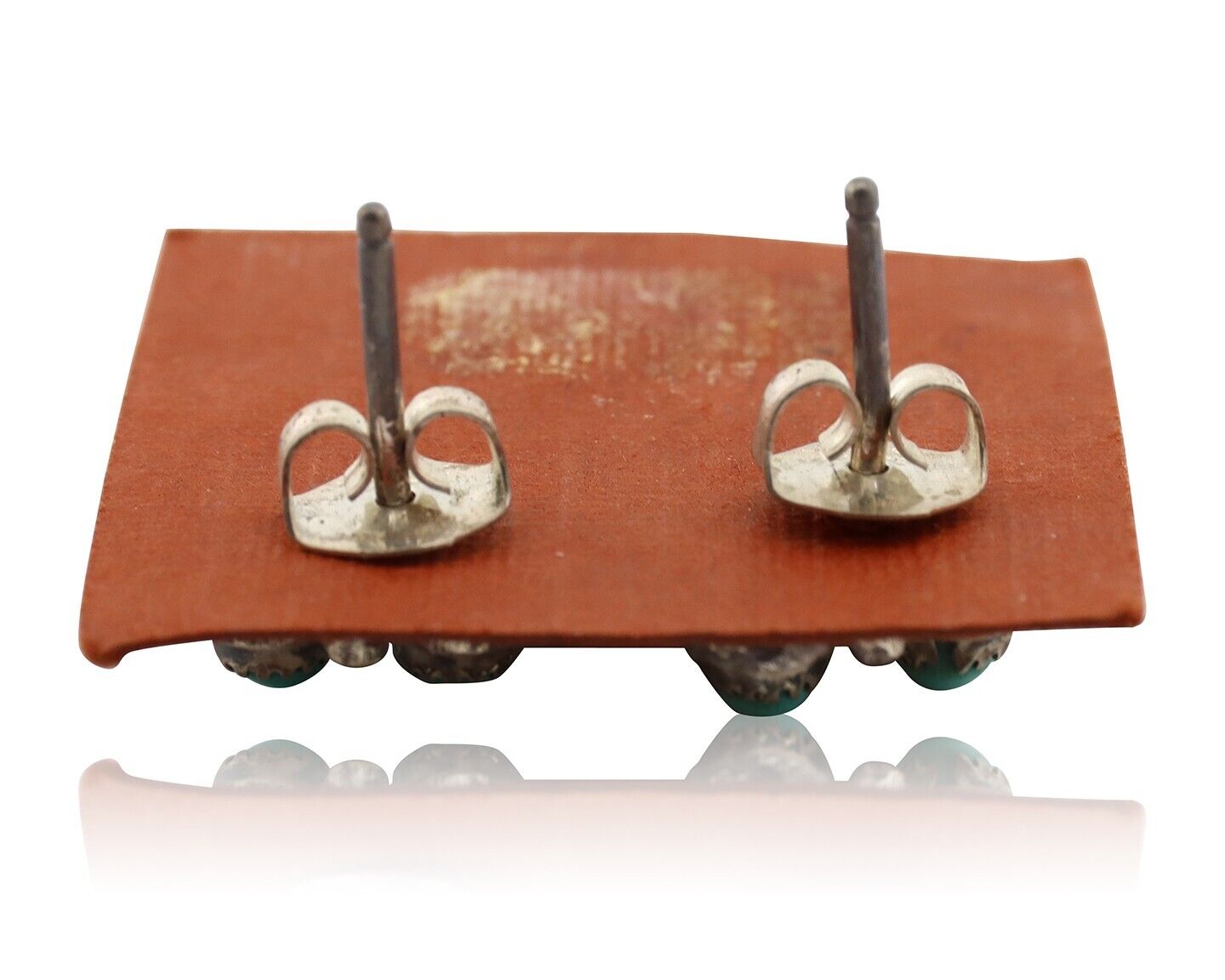 Zuni Earrings 925 Silver Sleeping Beauty Turquoise Native American Artist C.80's