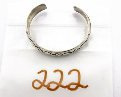 Navajo Bracelet .925 Silver Hand Stamped Artist Signed Tracy C.80's