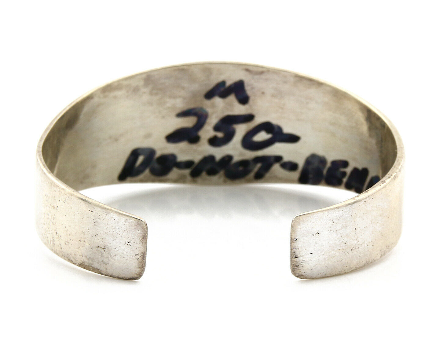 Navajo Bracelet .925 Silver Sand Cast Signed J Rogers Circa 1980's