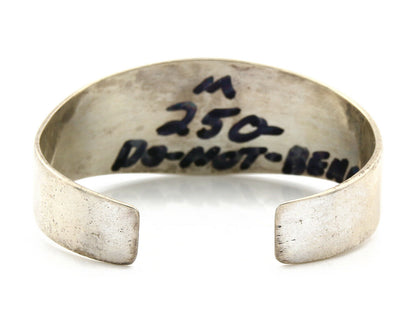 Navajo Bracelet .925 Silver Sand Cast Signed J Rogers Circa 1980's