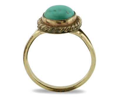 Navajo Ring .925 Silver Royston Turquoise Native American Artist C.80's