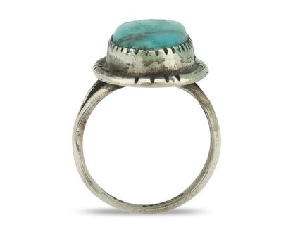 Navajo Ring .925 Silver Natural Blue Turquoise Native American Artist C.80's