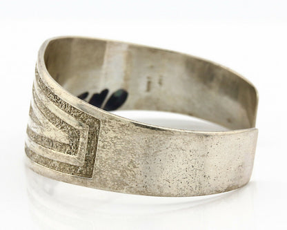 Navajo Bracelet .925 Silver Sand Cast Signed J Rogers Circa 1980's