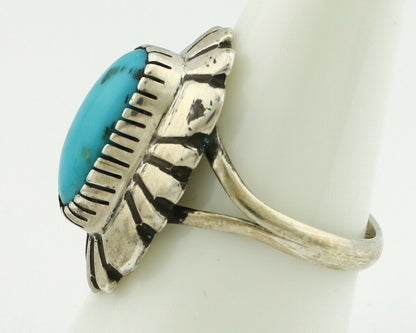 Navajo Ring .925 Silver Arizona Turquoise Signed M Montoya C.80's