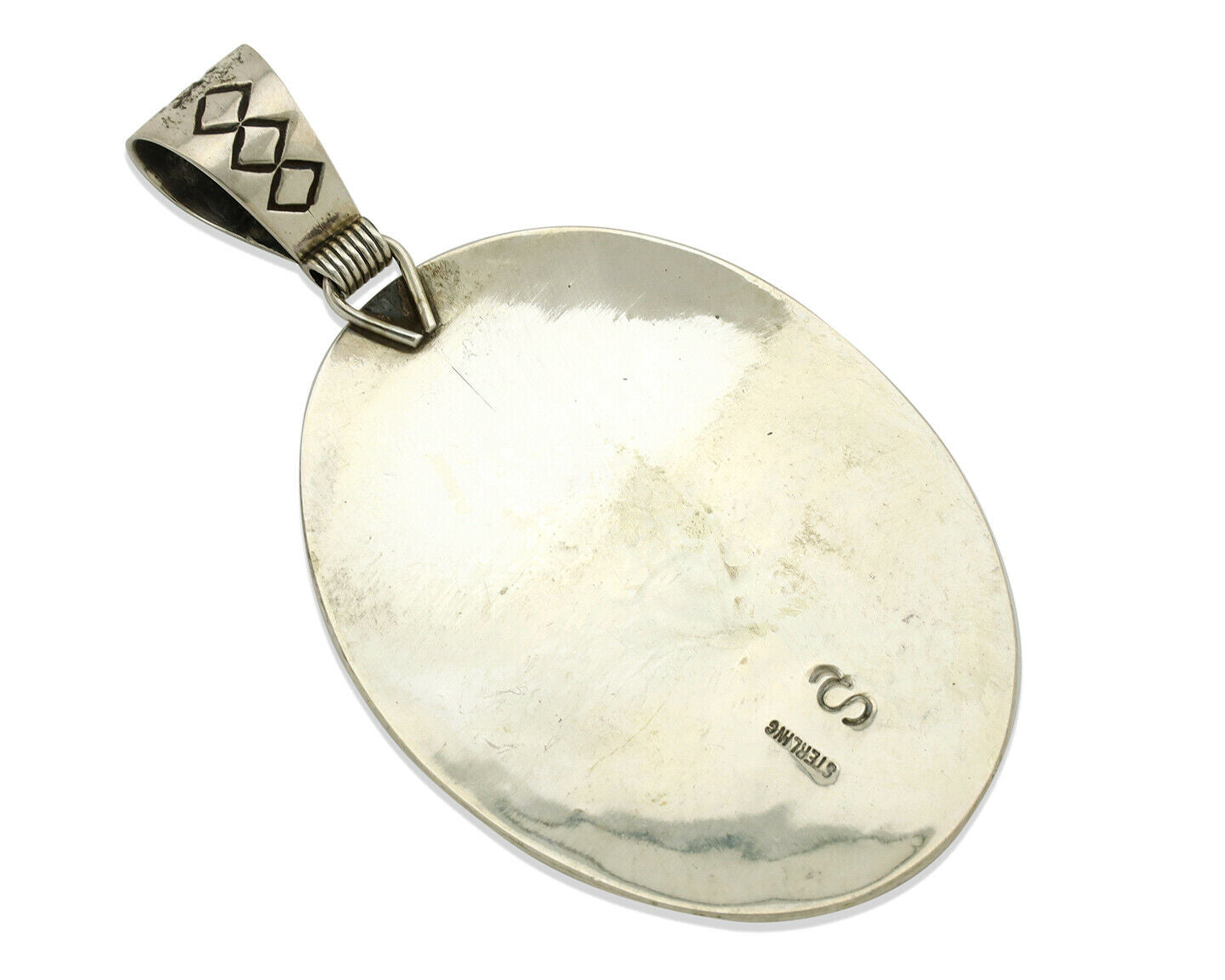 Navajo Necklace .925 Silver Kingman Turquoise Stanley Bain C.80's