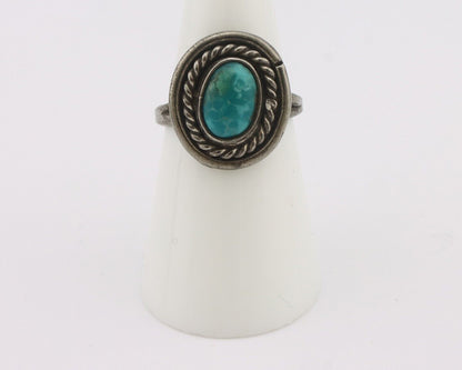 Navajo Handmade Ring 925 Silver Kingman Turquoise Native Artist C.80's