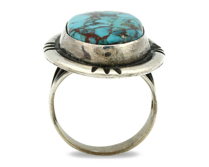 Navajo Ring .925 Silver Blue Turquoise Native American Artist C.80's