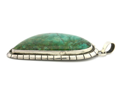 Navajo Pendant .925 Silver Natural Slab Turquoise Native Artist C.80's