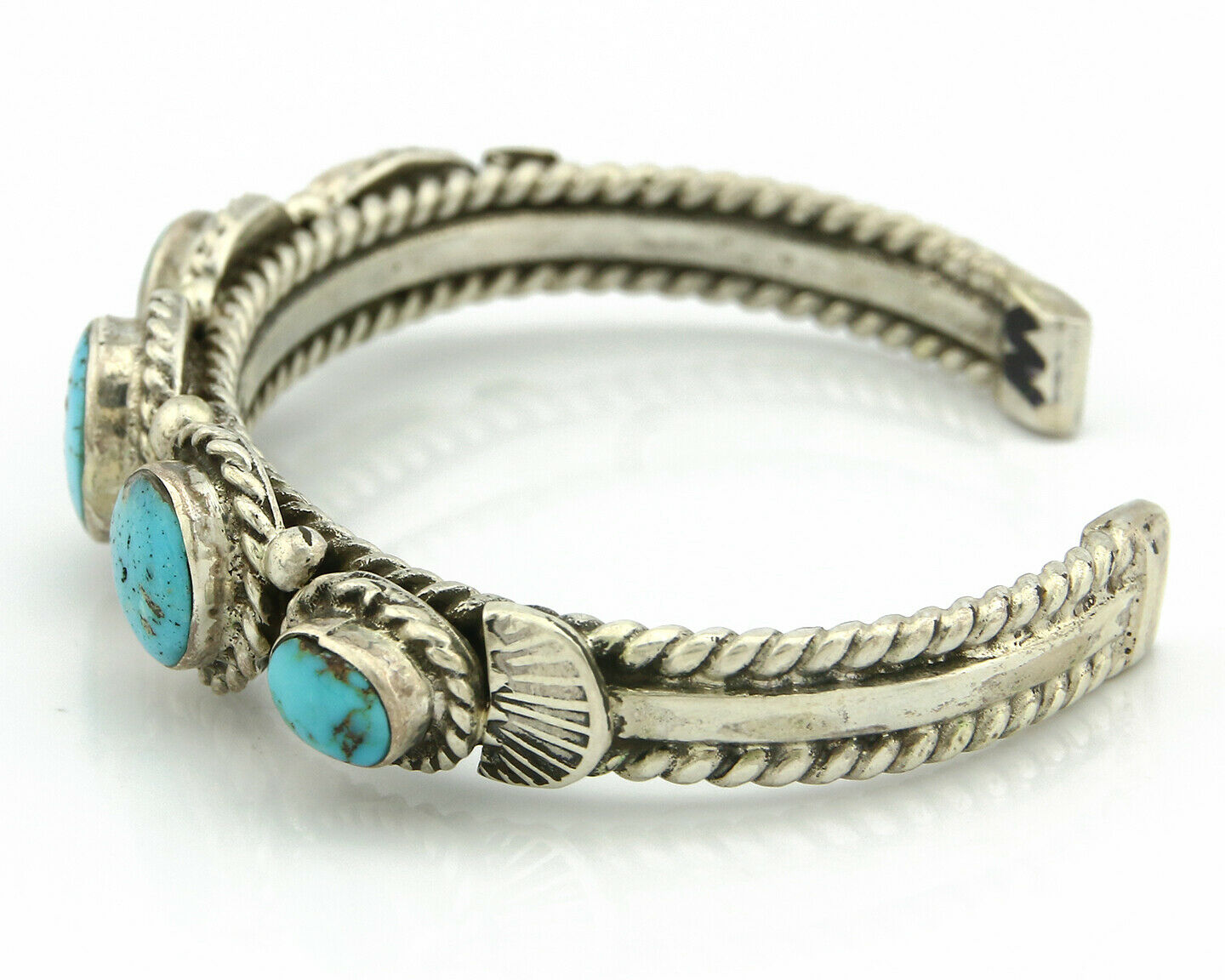 Navajo Bracelet .925 Silver Southwest Turquoise Cuff Artist PC C.80's