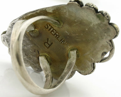 Navajo Ring .925 Silver Manassas Turquoise Artist Signed R C.1980's