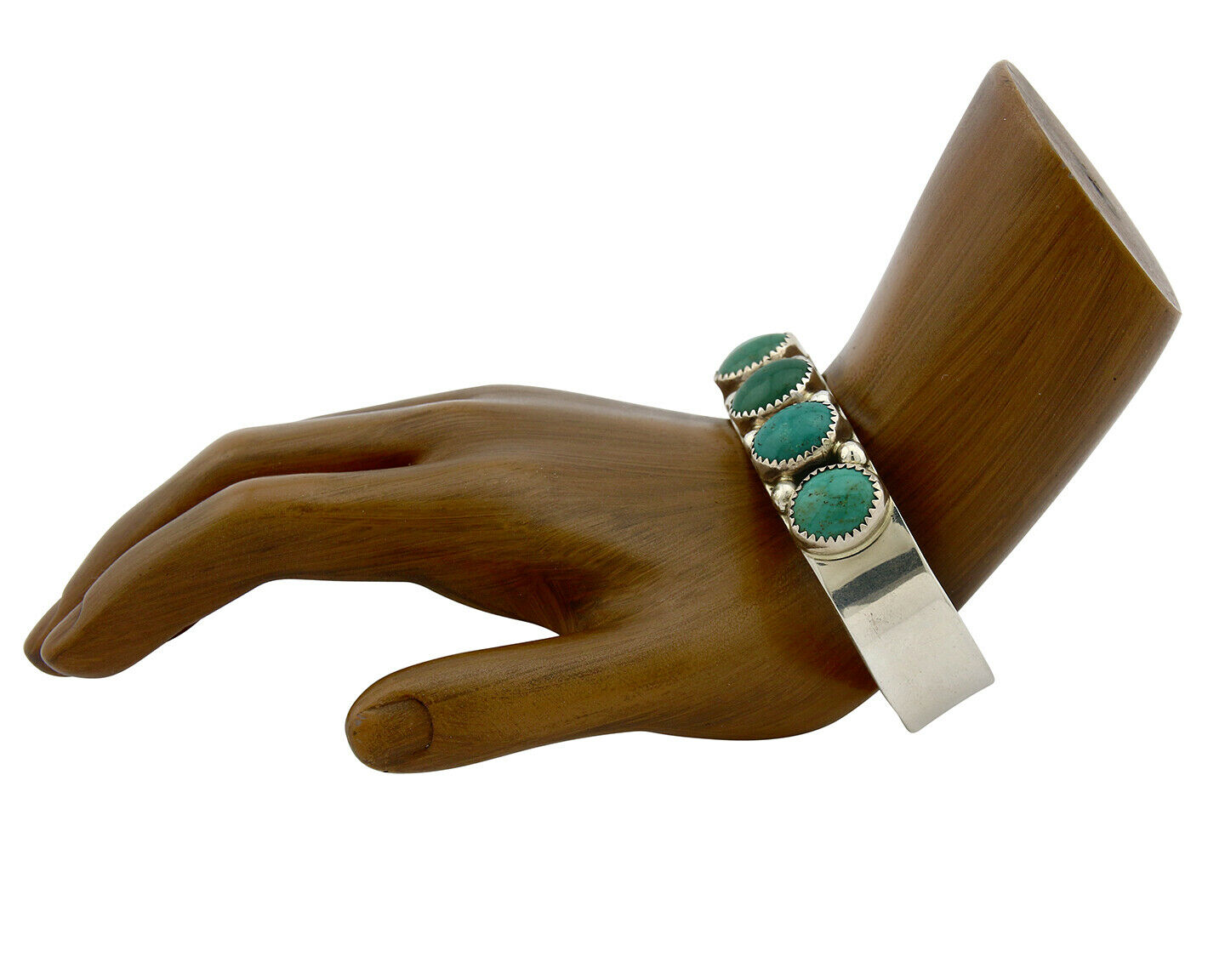 Navajo Bracelet .925 Silver Natural Turquoise Signed C Jones C.80's