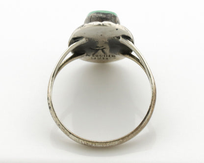 Navajo Ring 925 Silver Blue Turquoise Artist Signed C.80s