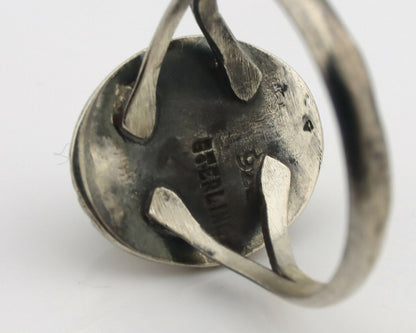 Navajo Ring .925 Silver Natural Mined Turquoise Native Artist Signed C.80's