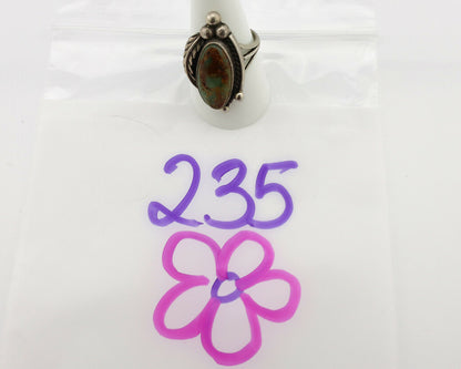 Navajo Ring .925 Silver Manassas Turquoise Signed Native Artist C.80's