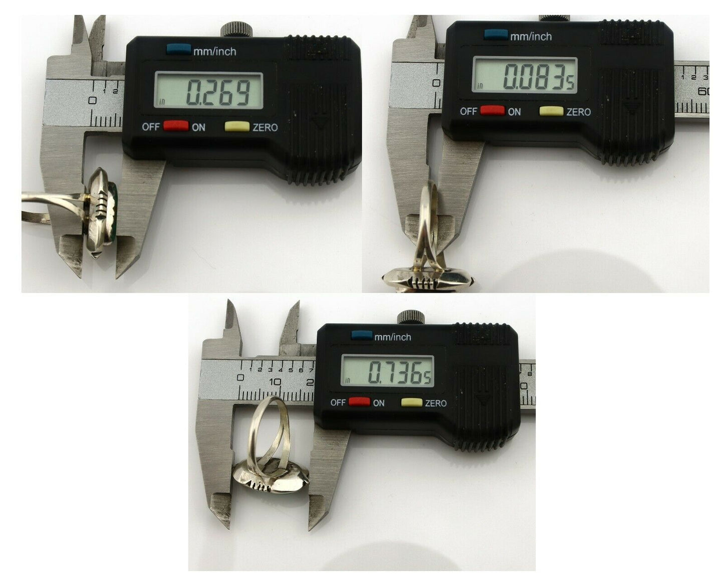 Navajo Ring .925 Silver Kingman Turquoise Handmade Native American Artist C.80's