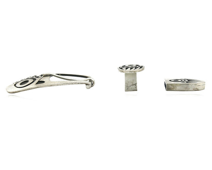 Hopi Ranger Belt Buckle .925 SOLID Silver Handmade Artist Mitchell Sockyma C.80s