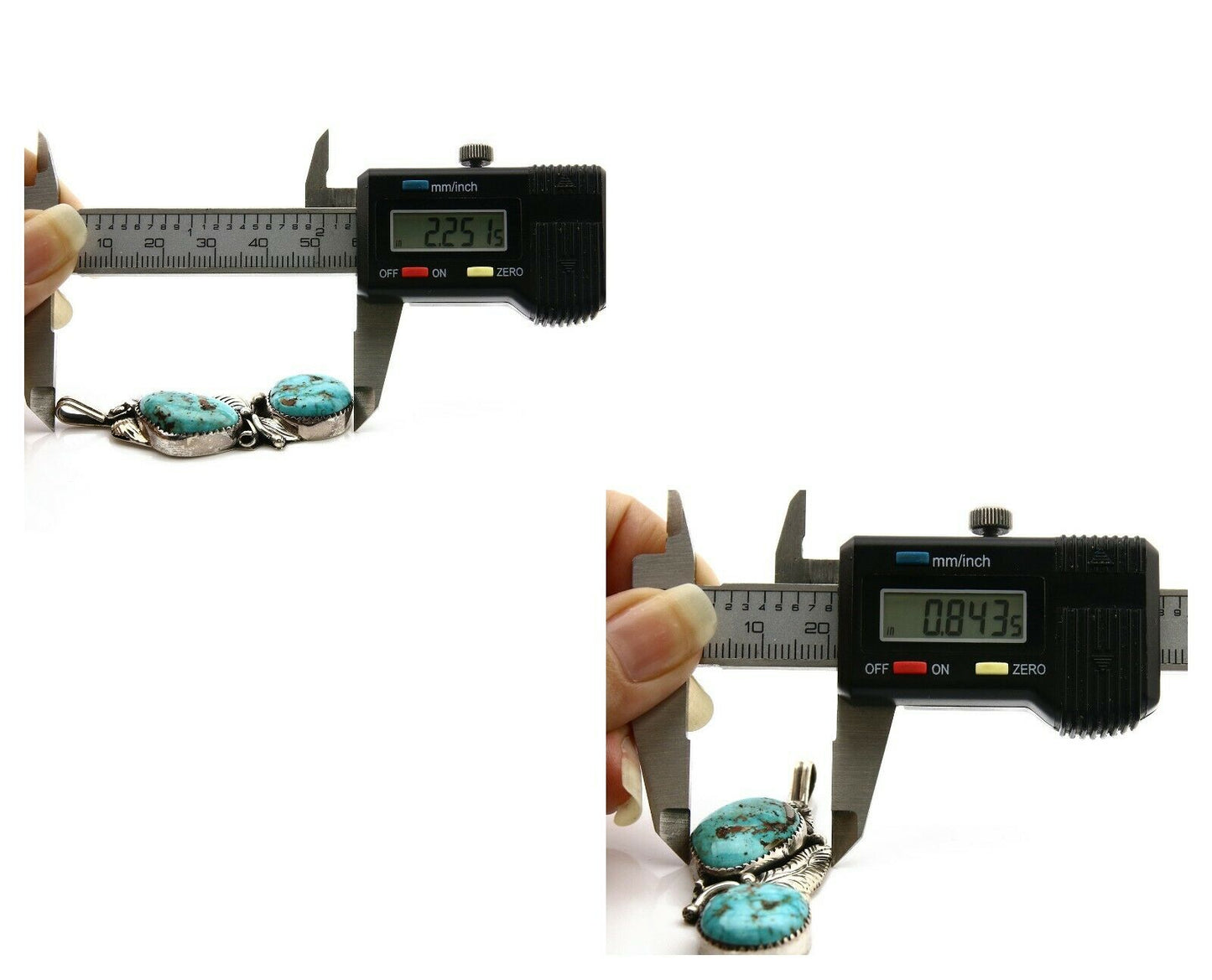 Navajo Pendant .925 Silver Kingman Turquoise Signed Artist Tom Willeto C.80's