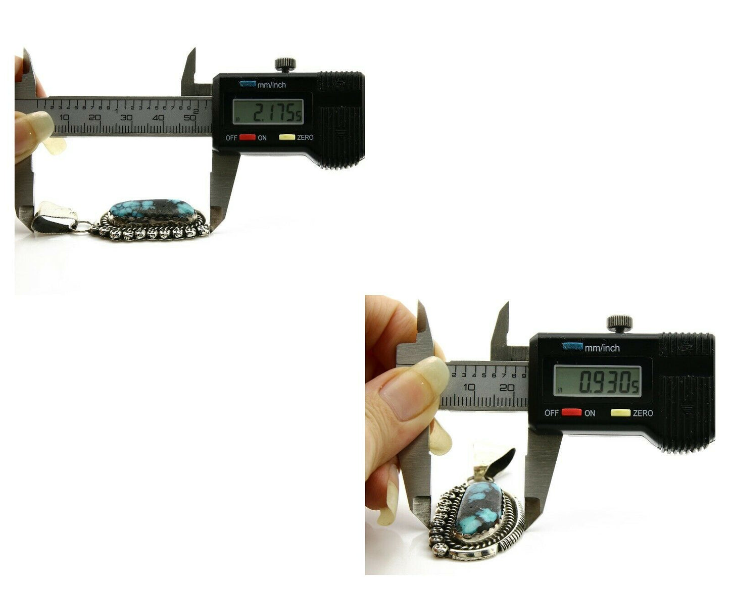 Navajo Turquoise Pendant .925 Silver Artist Signed Yazzie C.90's