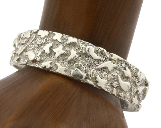 Navajo Bracelet .925 Silver Hand Stamped Arrow Head Signed Montoya C.80's