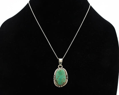 Navajo Necklace 925 Silver Kingman Turquoise Artist Signed Gecko C.80's