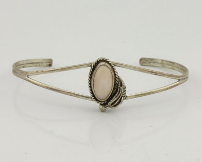 Women's Navajo Bracelet 925 Silver Natural Pink Mussel Native American C.80's